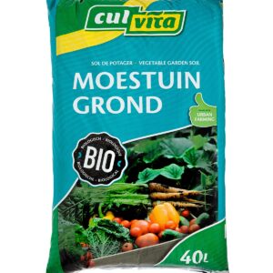 Biologische Moestuingrond 40 Liter, hiermee kweekt u de allermooiste mooiste en gezondste moestuin
